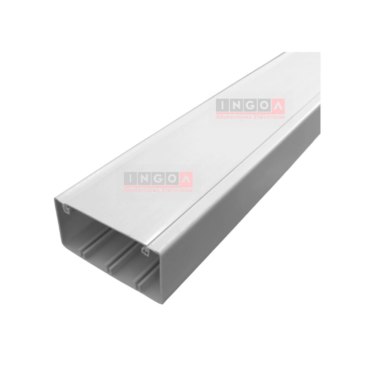 Canaleta PVC Blanca DLP 100X50MM X 2MTS Con Tapa - Vista 2