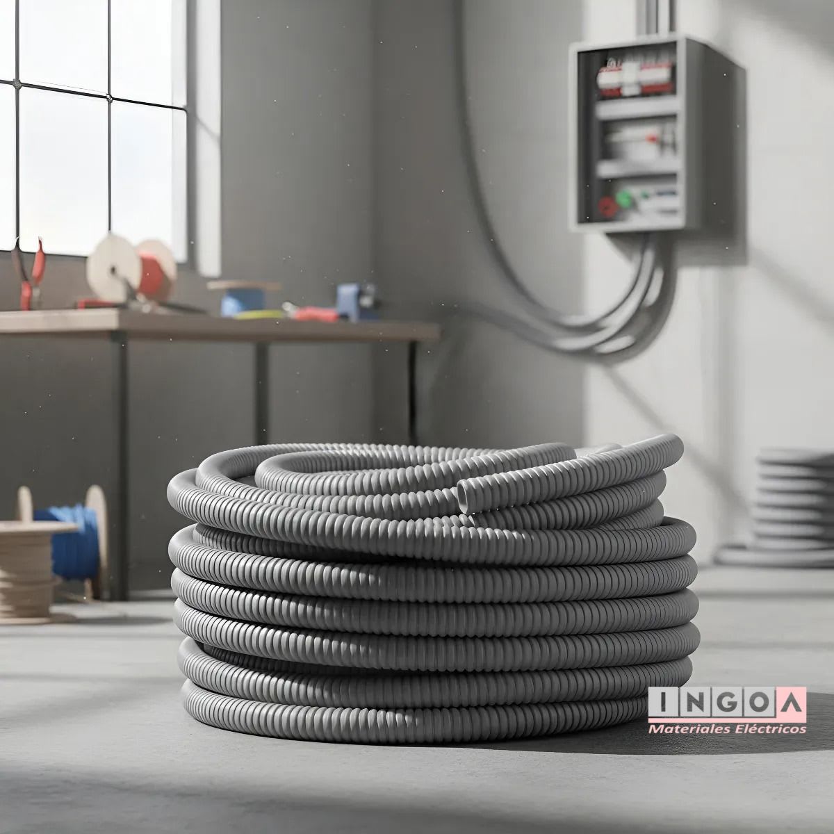 Tuberia Flexible Libre Halogeno 25mm Gris Rollo de 25 Mts6