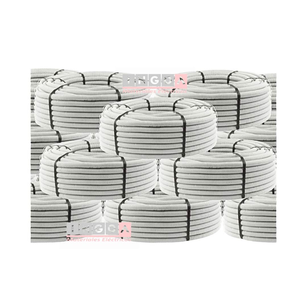 Tuberia Flexible Libre Halogeno 32mm Gris Rollo de 25 Mts3