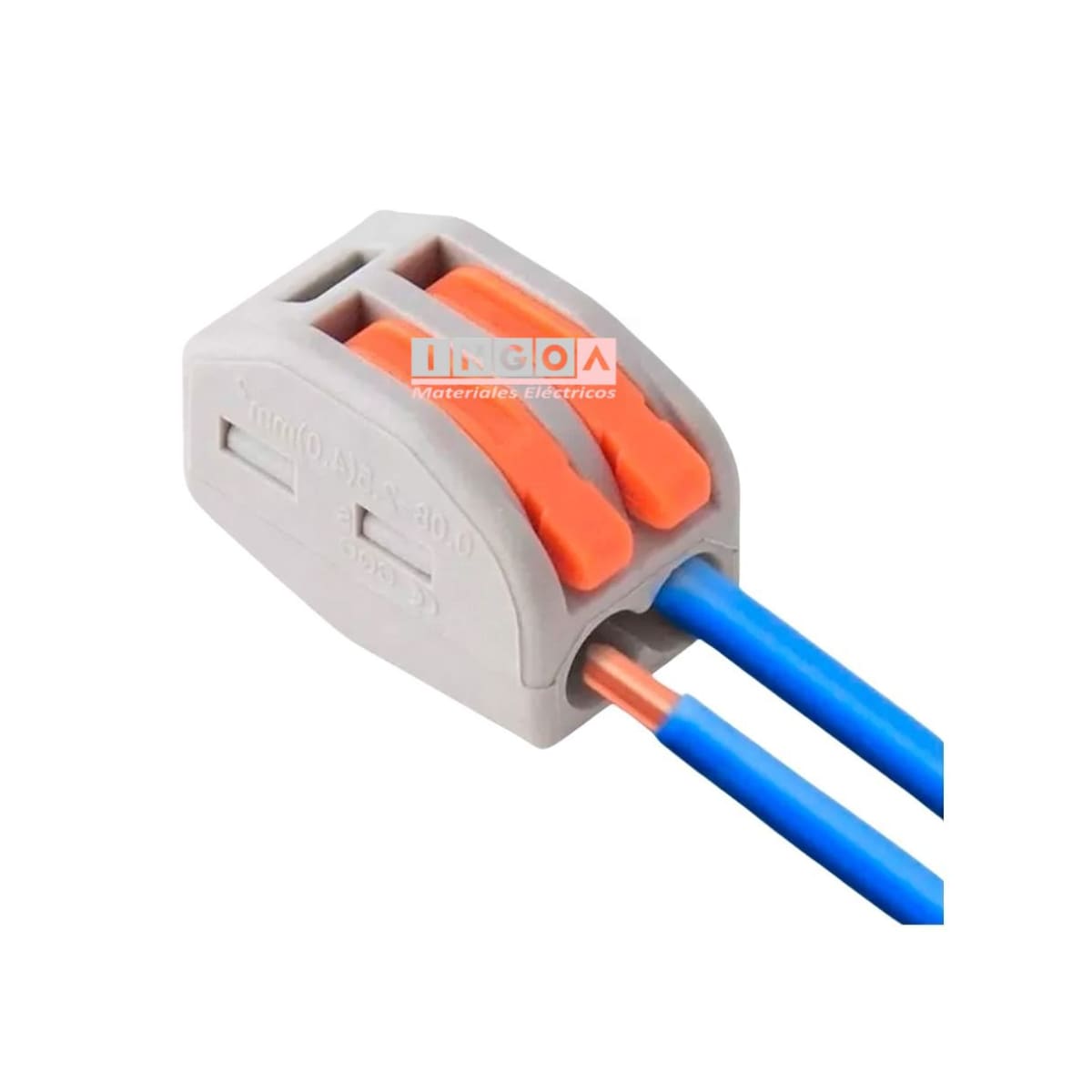 Conector Rapido Clip Wago 0.8-4mm2 32A 2 Vías (25un)3