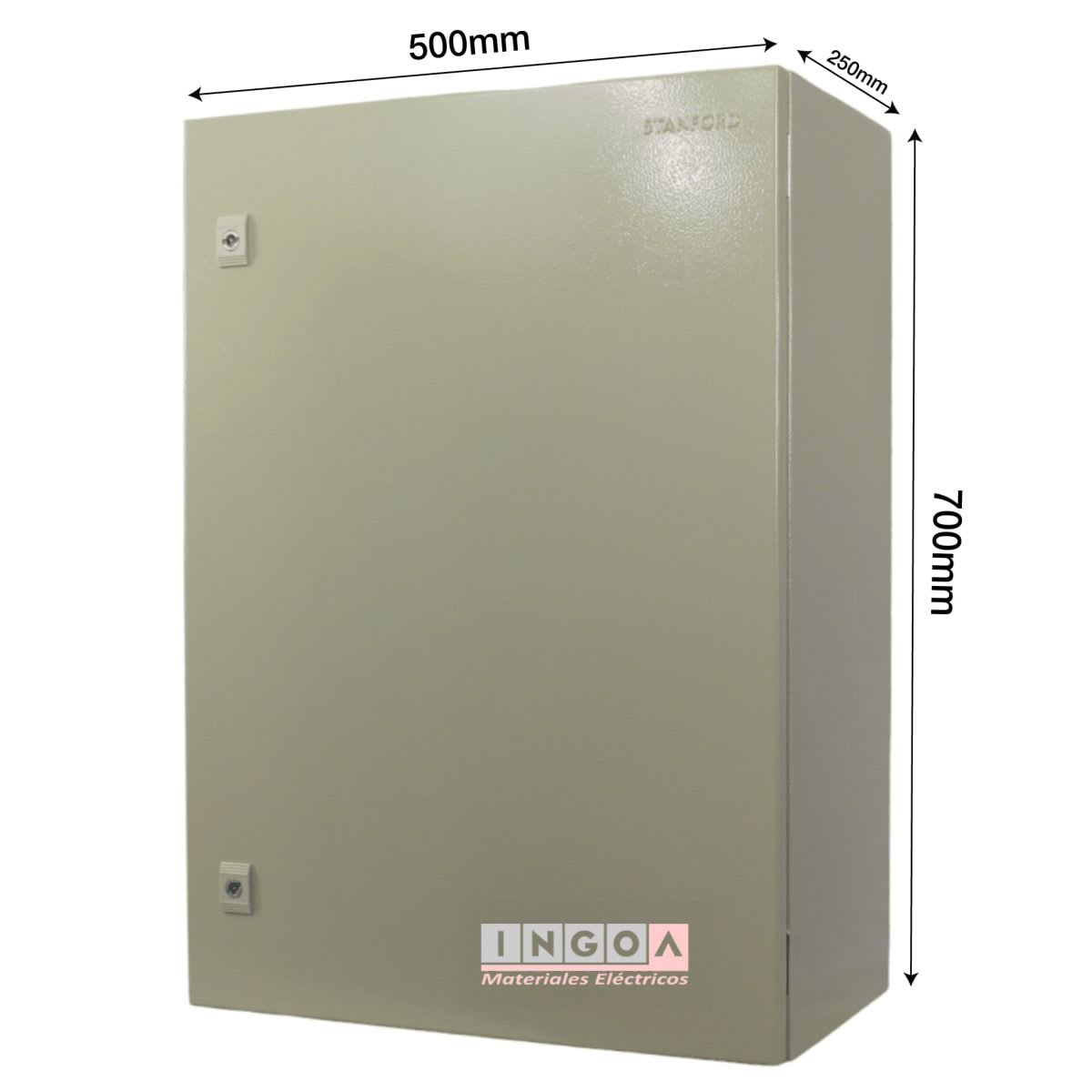 Gabinete Tablero Metalico 700x500x250mm C/Chasis 80Mod IP65 Ral 70323