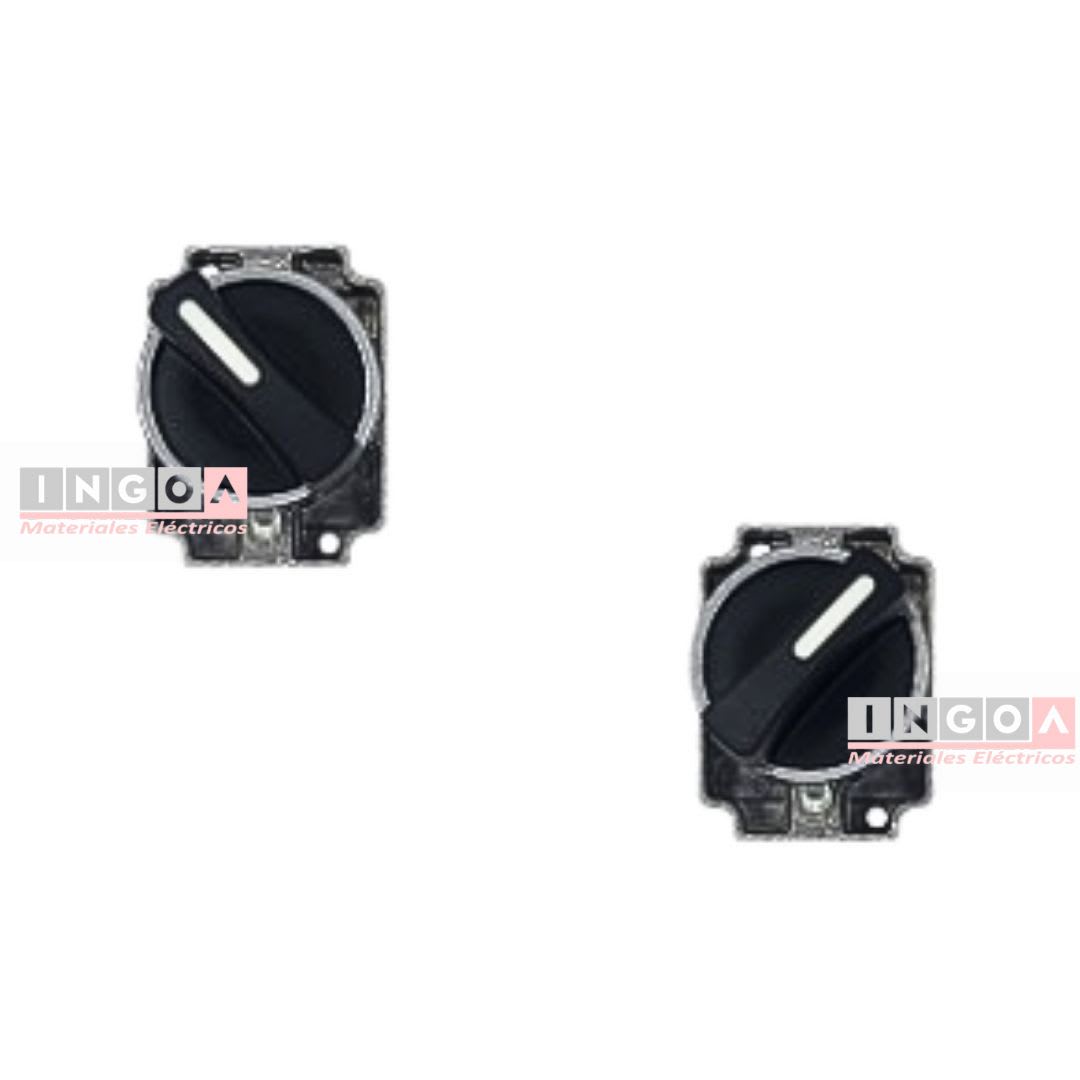 Selector Metálico 2 Posiciones 10A 1NO + 1NC 22MM3