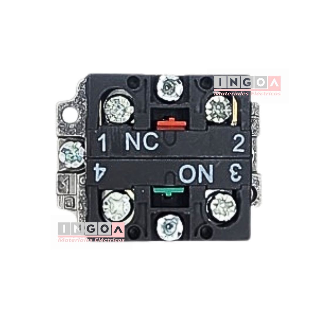 Selector Metálico 2 Posiciones 10A 1NO + 1NC 22MM4
