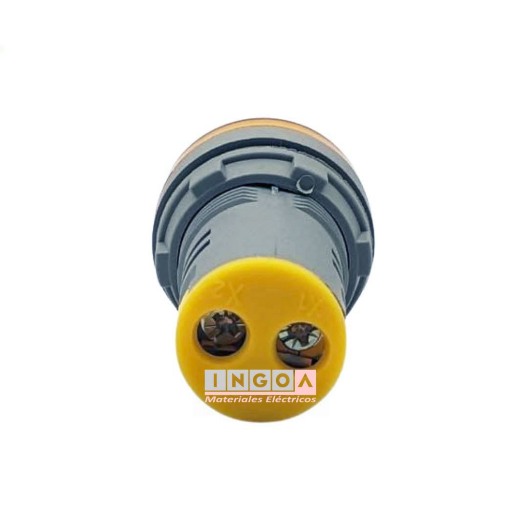 Luz Piloto Led Amarilla con Voltimetro 20-500VAC 22mm8