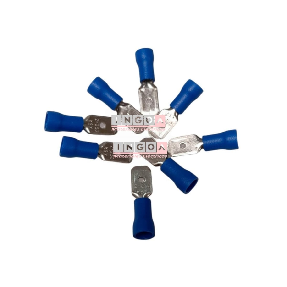 Terminal Macho Azul 16-14 Awg Paleta 6MM (100un) - Vista 3