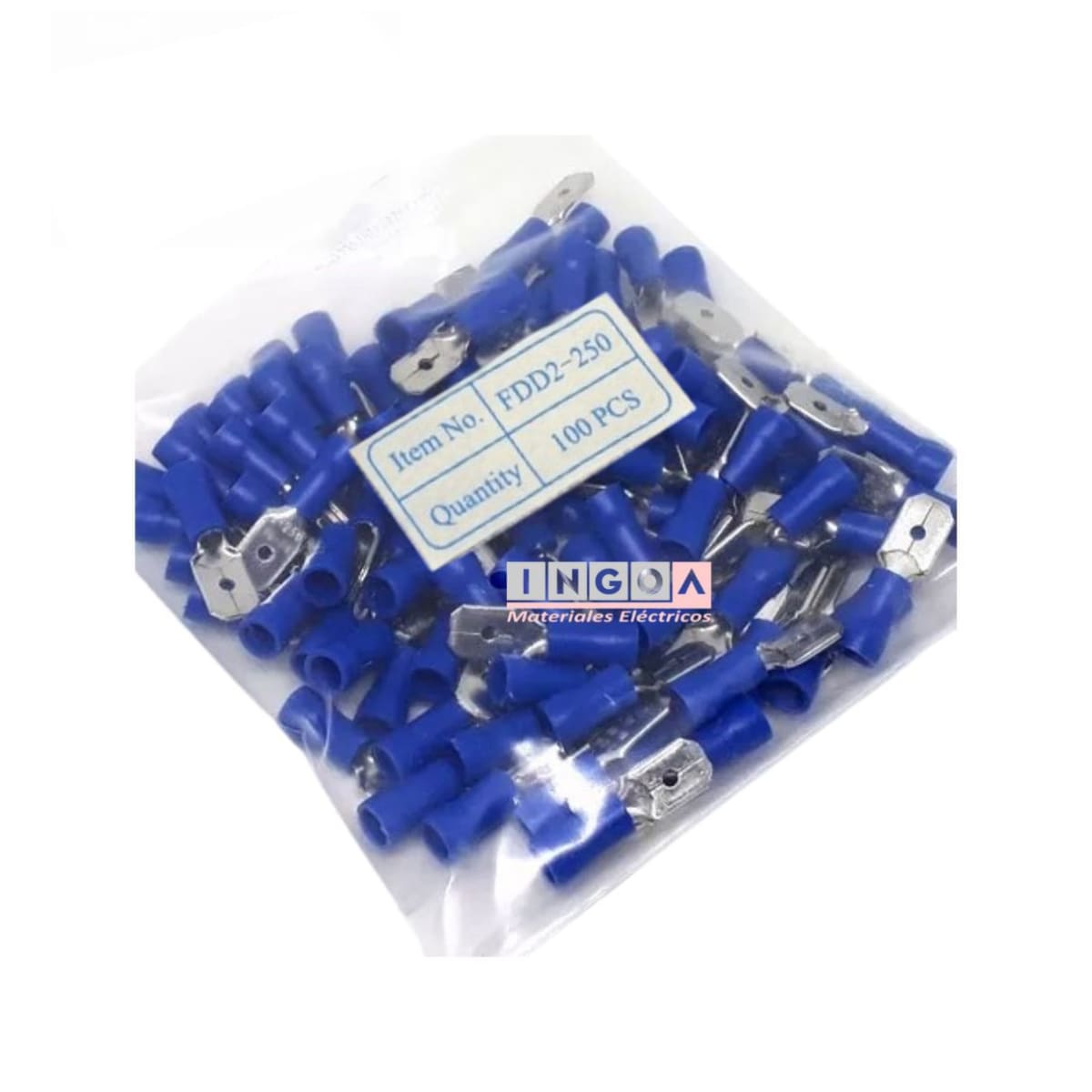 Terminal Macho Azul 16-14 Awg Paleta 6MM (100un) - Vista 4