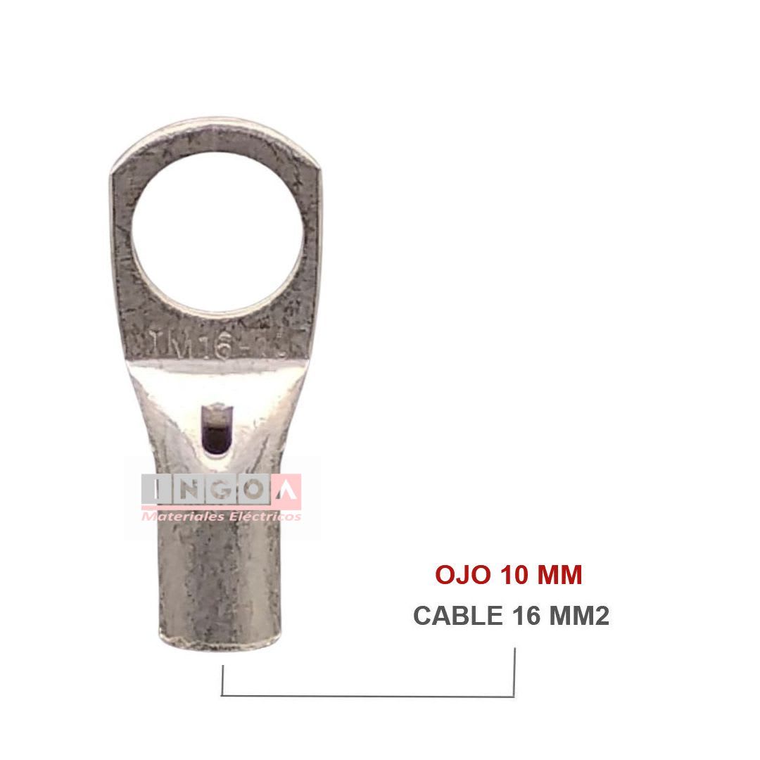 Terminal De Compresion Estandar 16mm2 (6 AWG) OJO 10MM - Vista 5