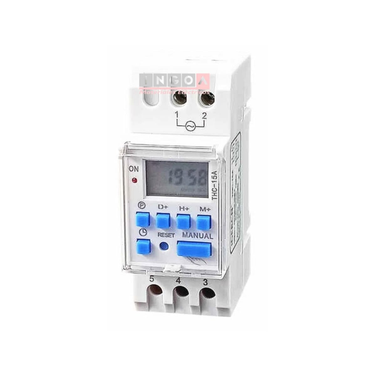 Timer Interruptor Digital 15A 220V Reserva de Func. de 150 Hrs3
