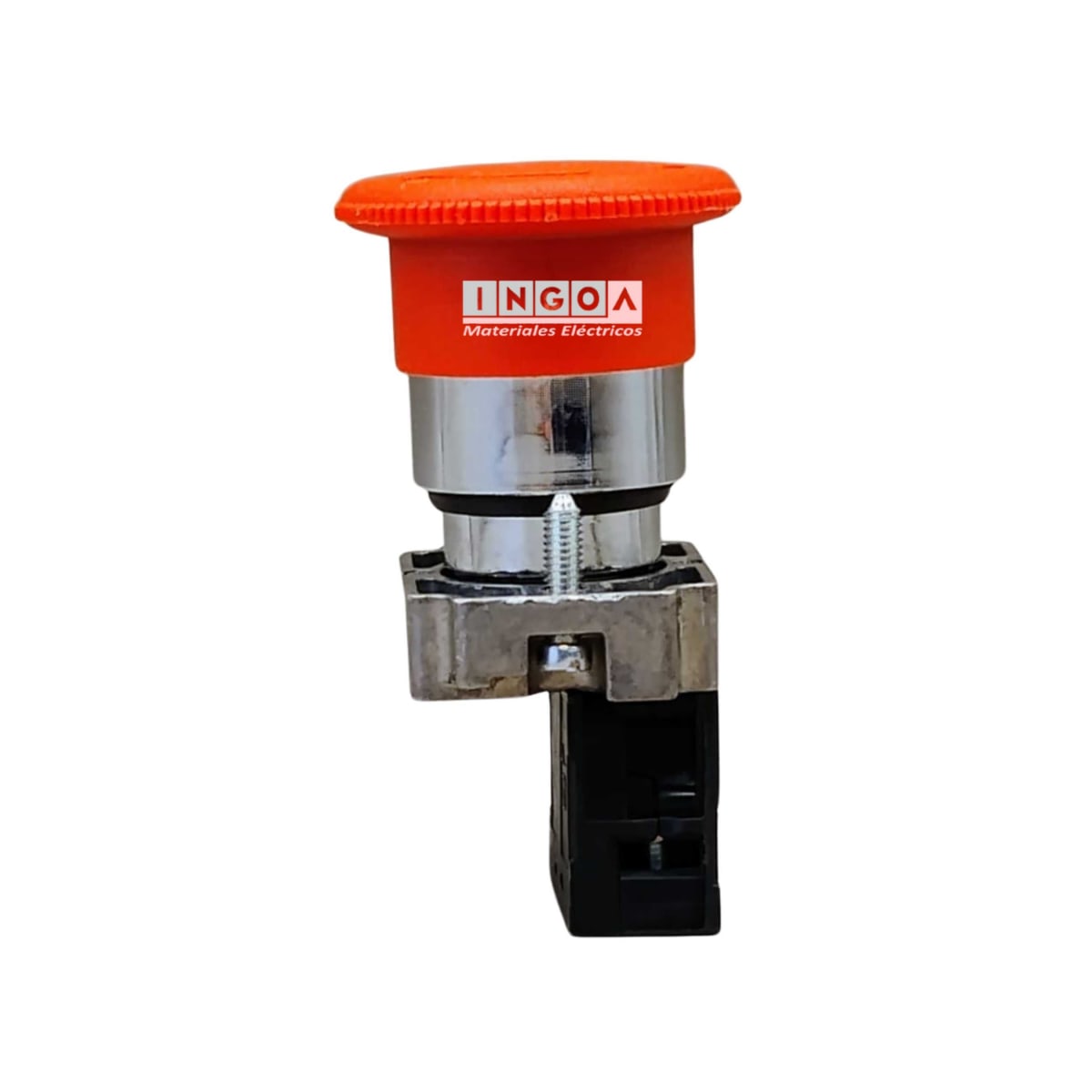 Pulsador Parada de Emergencia Con Retención 22MM 1NC Hongo 40MM - Vista 2