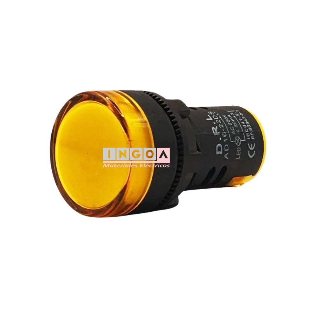 Luz Piloto Led Amarillo 220VAC 22mm - Vista 3
