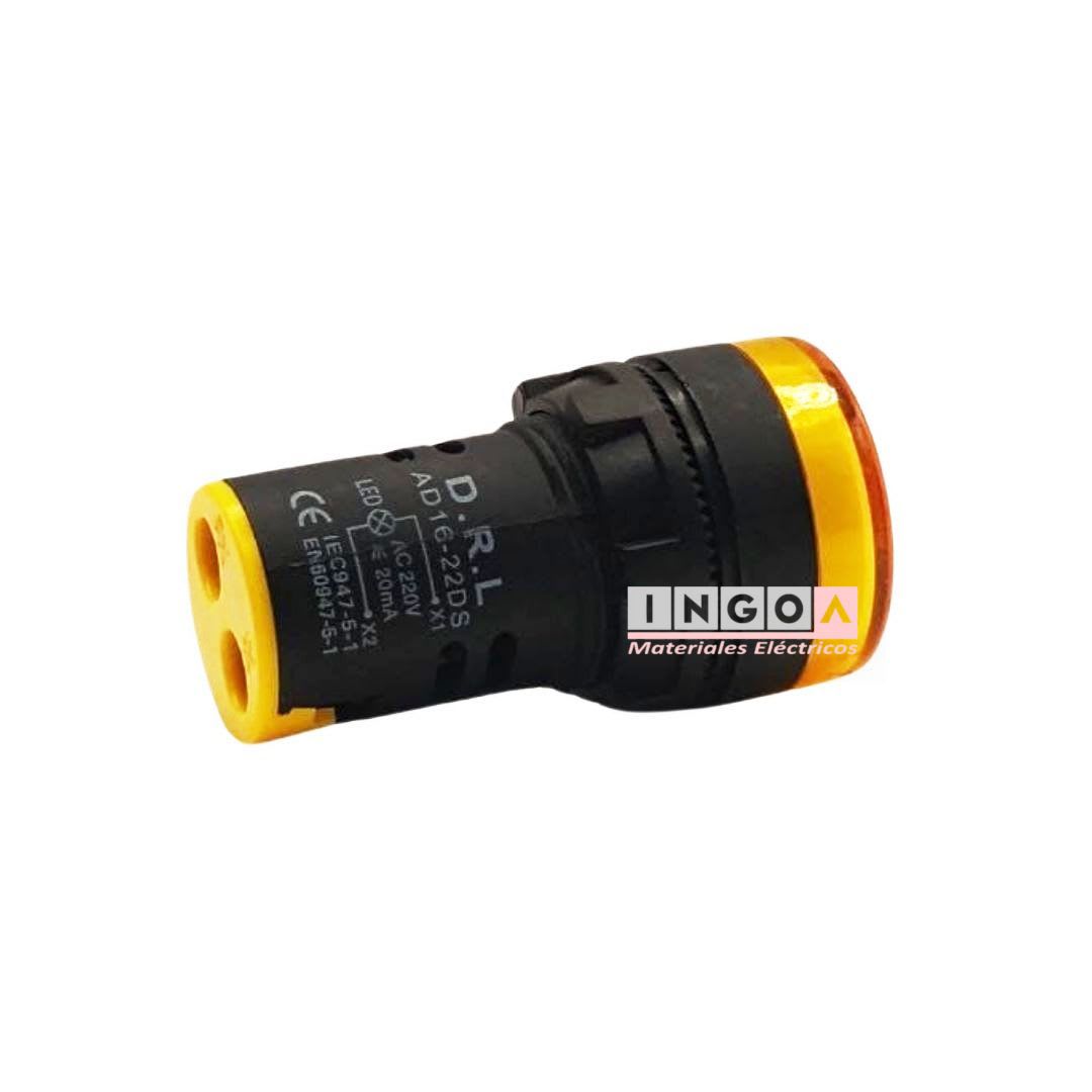 Luz Piloto Led Amarillo 220VAC 22mm - Vista 4