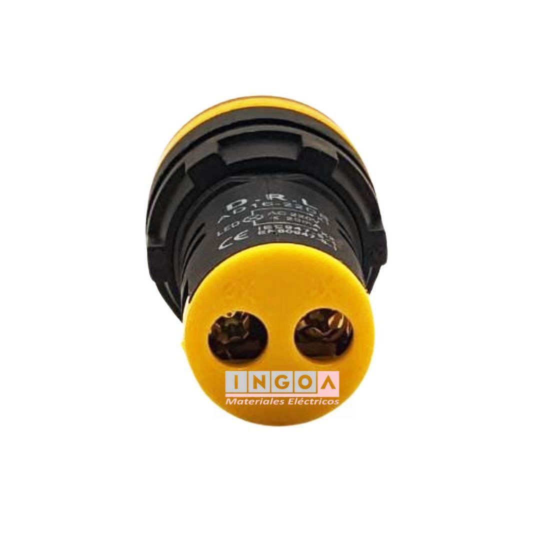 Luz Piloto Led Amarillo 220VAC 22mm - Vista 5