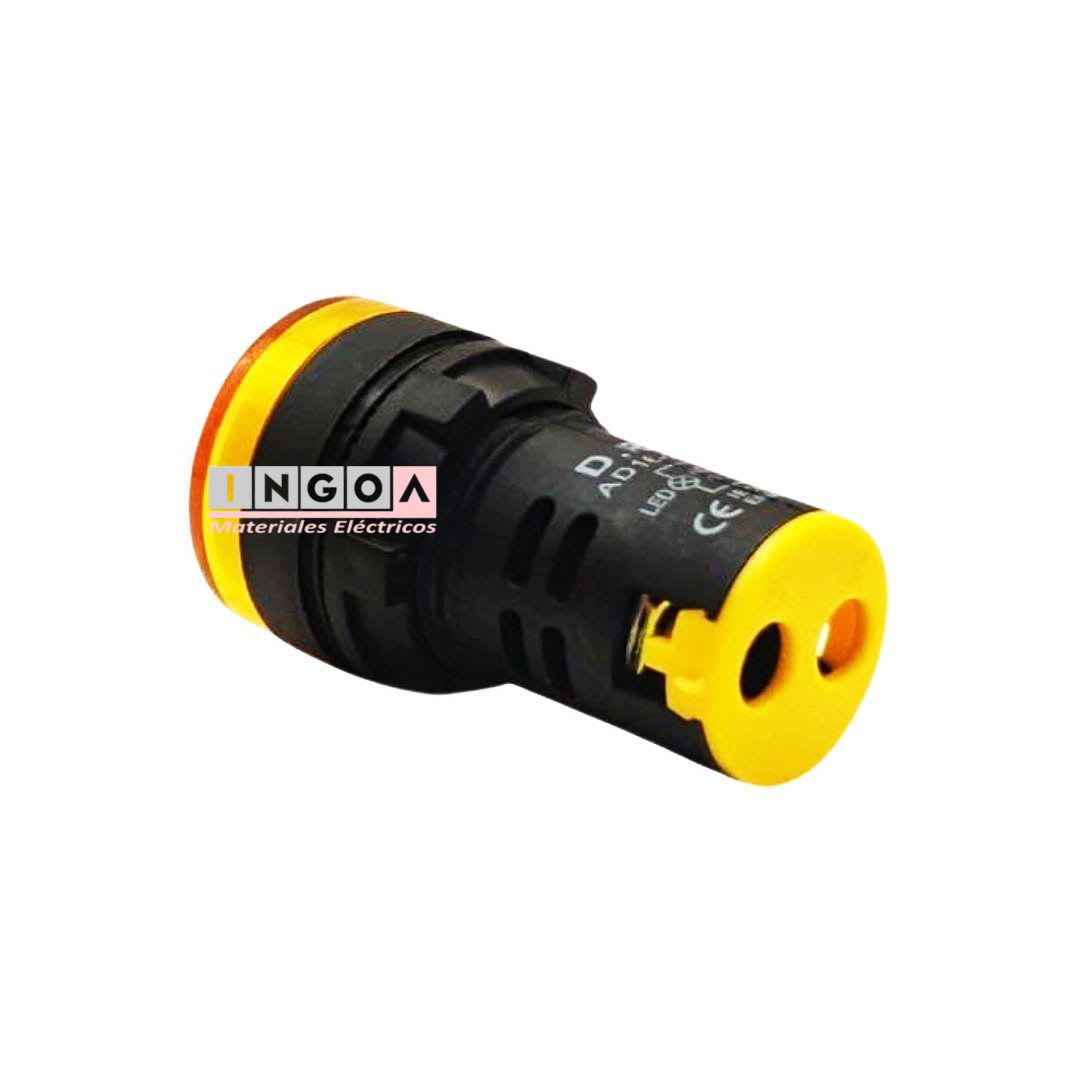 Luz Piloto Led Amarillo 220VAC 22mm - Vista 6