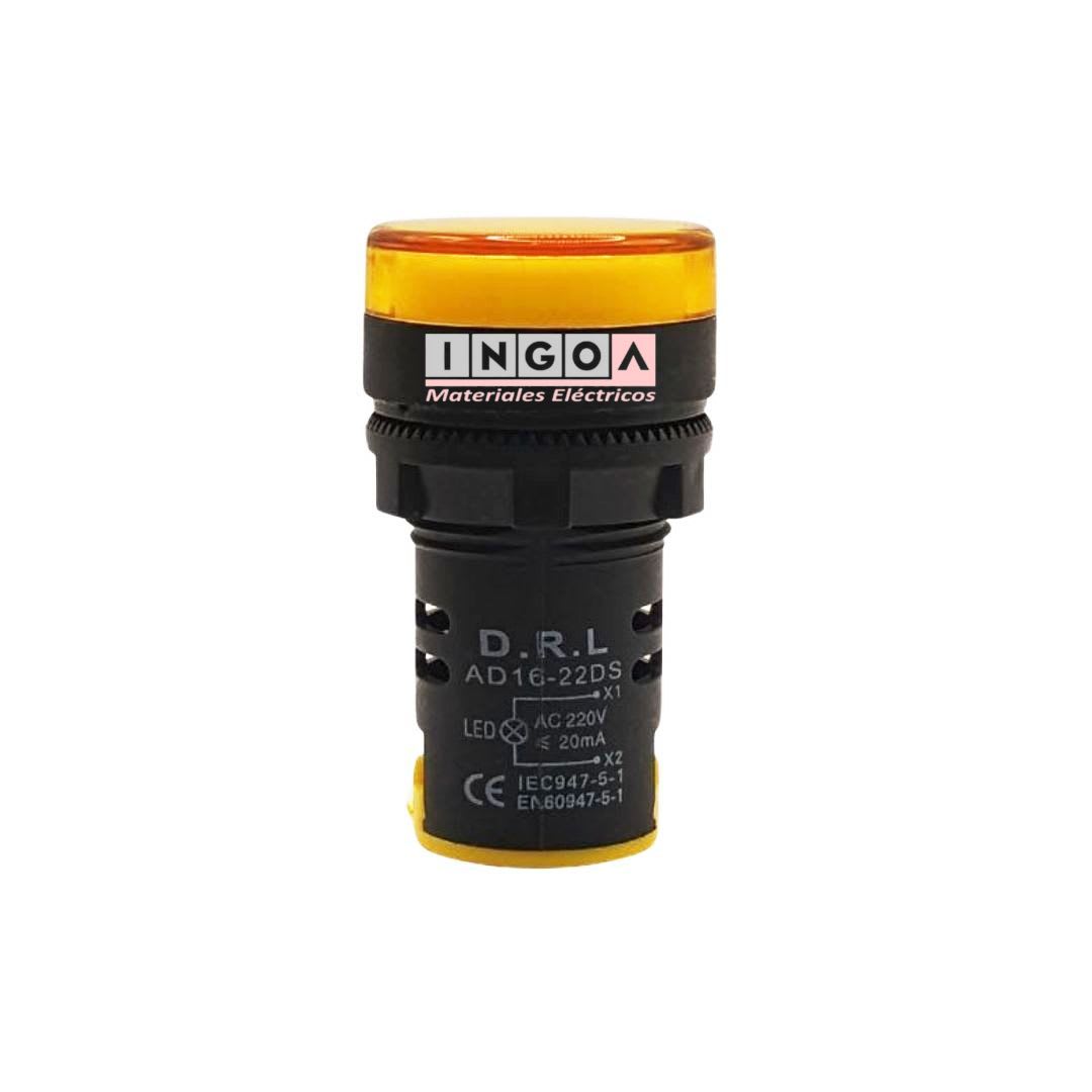 Luz Piloto Led Amarillo 220VAC 22mm - Vista 7