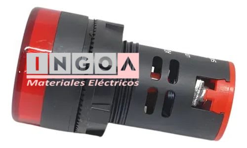 Luz Piloto Led Rojo 220VAC 22mm - Vista 2