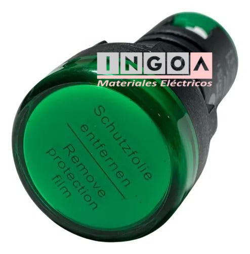 Luz Piloto Led Verde 220VAC 22mm - Vista 3