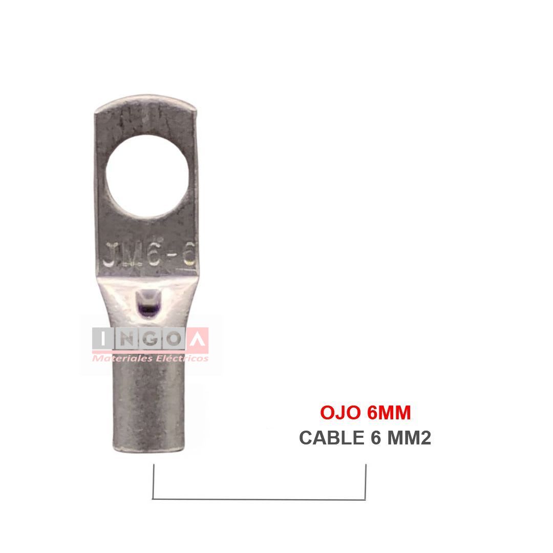 Terminal De Compresion Estandar 6mm2 (10 AWG) OJO 6MM5