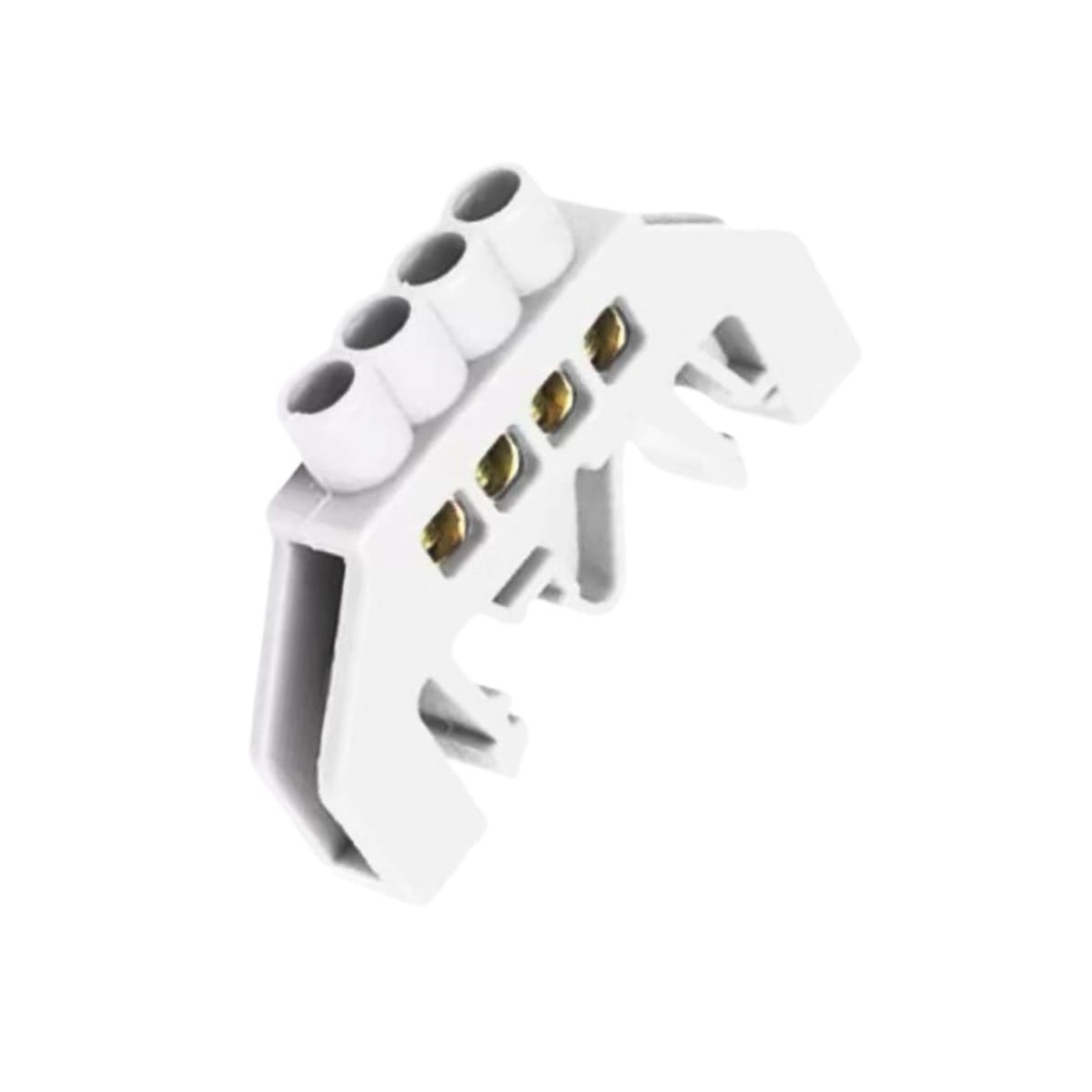 Barra Repartidora Riel Din 4 Conexiones Aislada Blanco 0