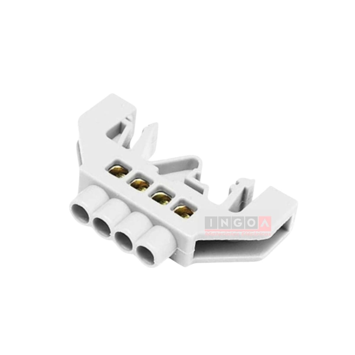 Barra Repartidora Riel Din 4 Conexiones Aislada Blanco2