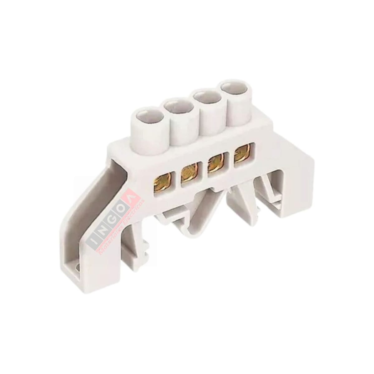 Barra Repartidora Riel Din 4 Conexiones Aislada Blanco3