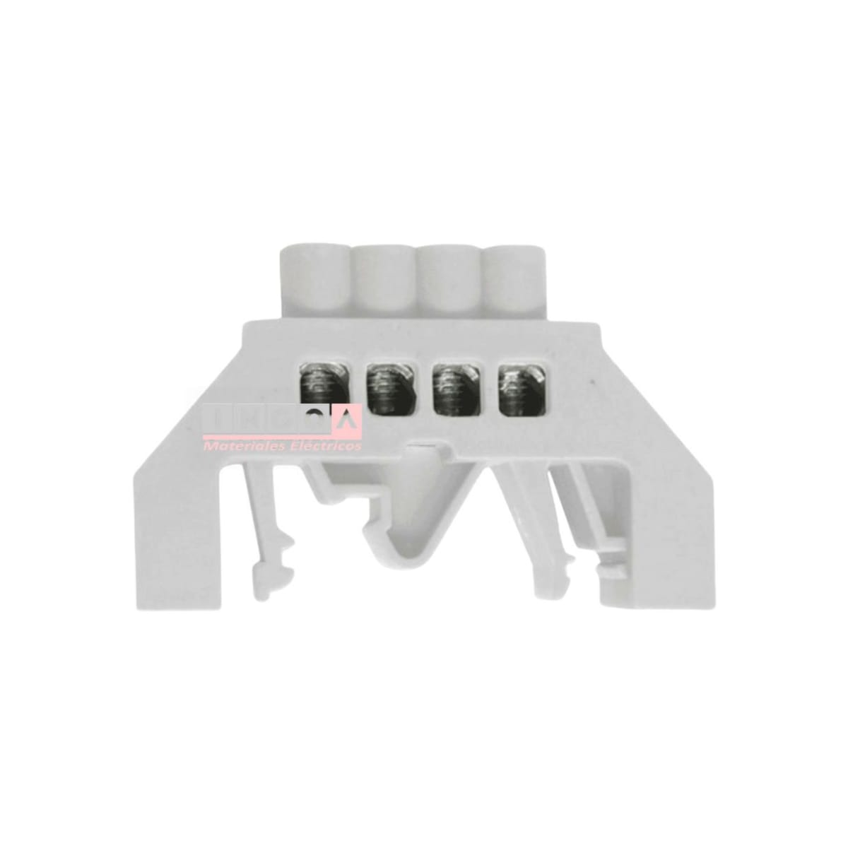 Barra Repartidora Riel Din 4 Conexiones Aislada Blanco5