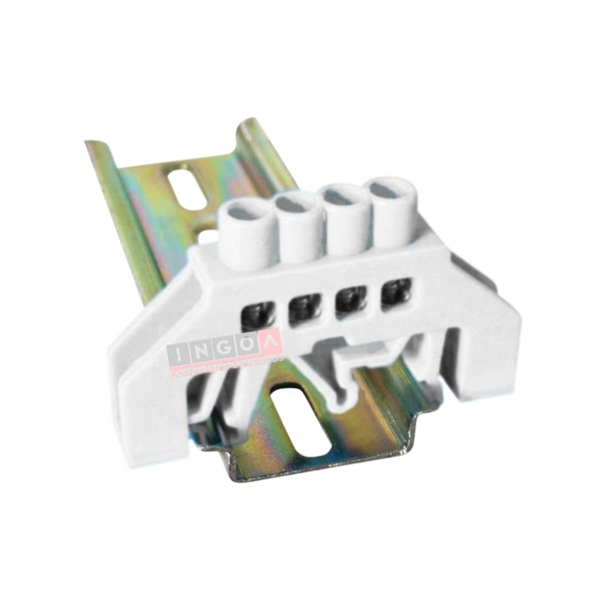 Barra Repartidora Riel Din 4 Conexiones Aislada Blanco7