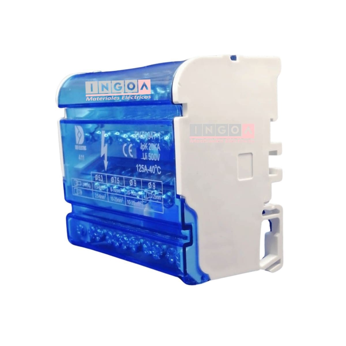 Repartidor Tetrapolar 11 Posic. 125A (Ocupa 6 Mod.) - Vista 3
