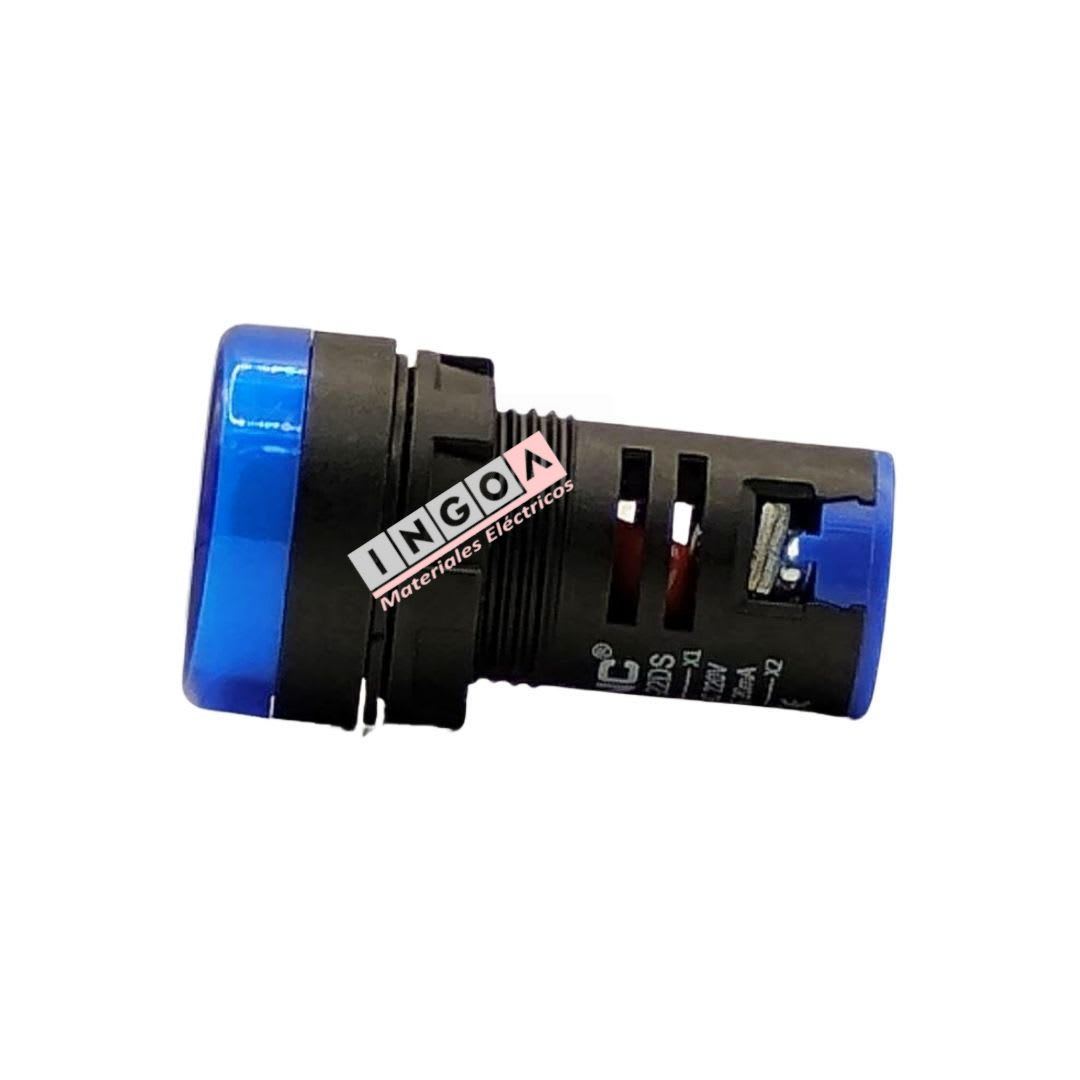 Luz Piloto Led Azul 220VAC 22mm - Vista 6