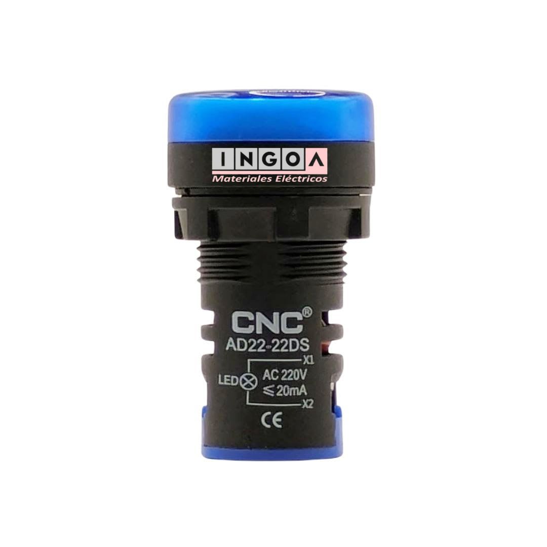 Luz Piloto Led Azul 220VAC 22mm - Vista 8