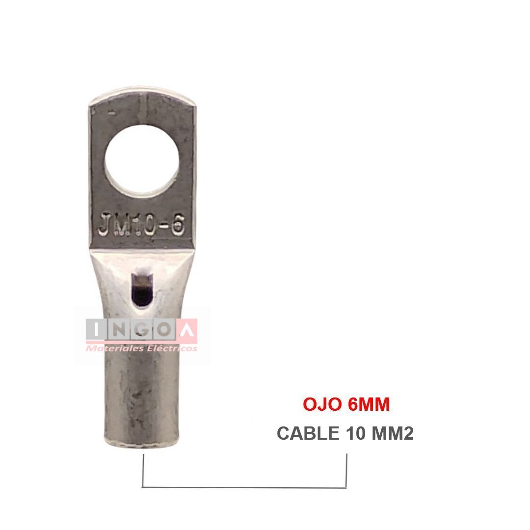 Terminal De Compresion Estandar 10mm2 (8 AWG) OJO 6MM - Vista 5