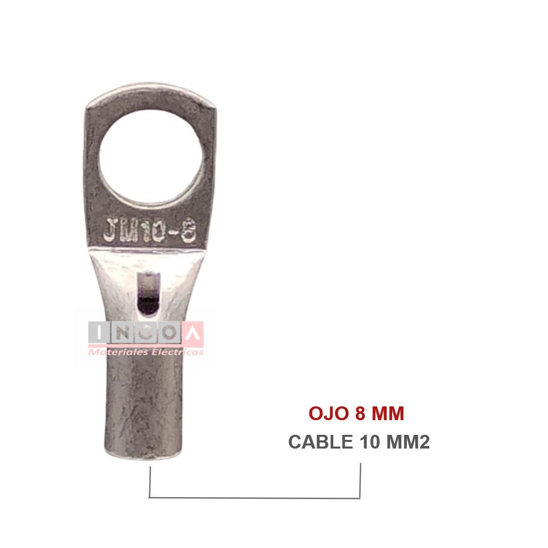 Terminal De Compresion Estandar 10mm2 (8 AWG) OJO 8MM - Vista 5