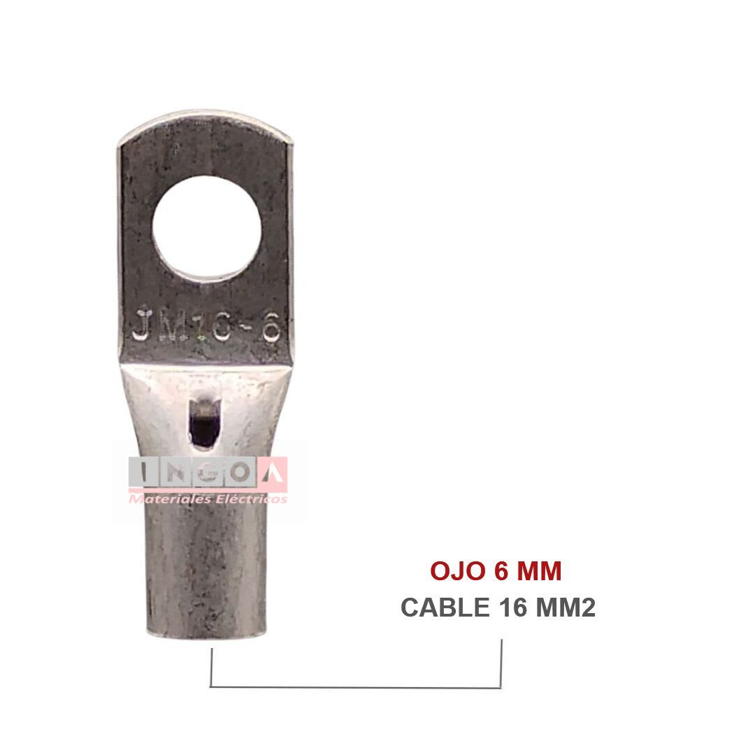 Terminal De Compresion Estandar 16mm2 (6 AWG) OJO 6MM - Vista 5