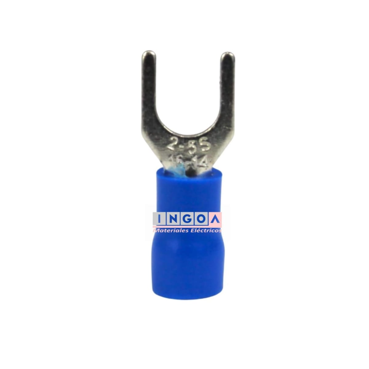 Terminal Horquilla 16-14 AWG Azul M4 (100un) - Vista 4
