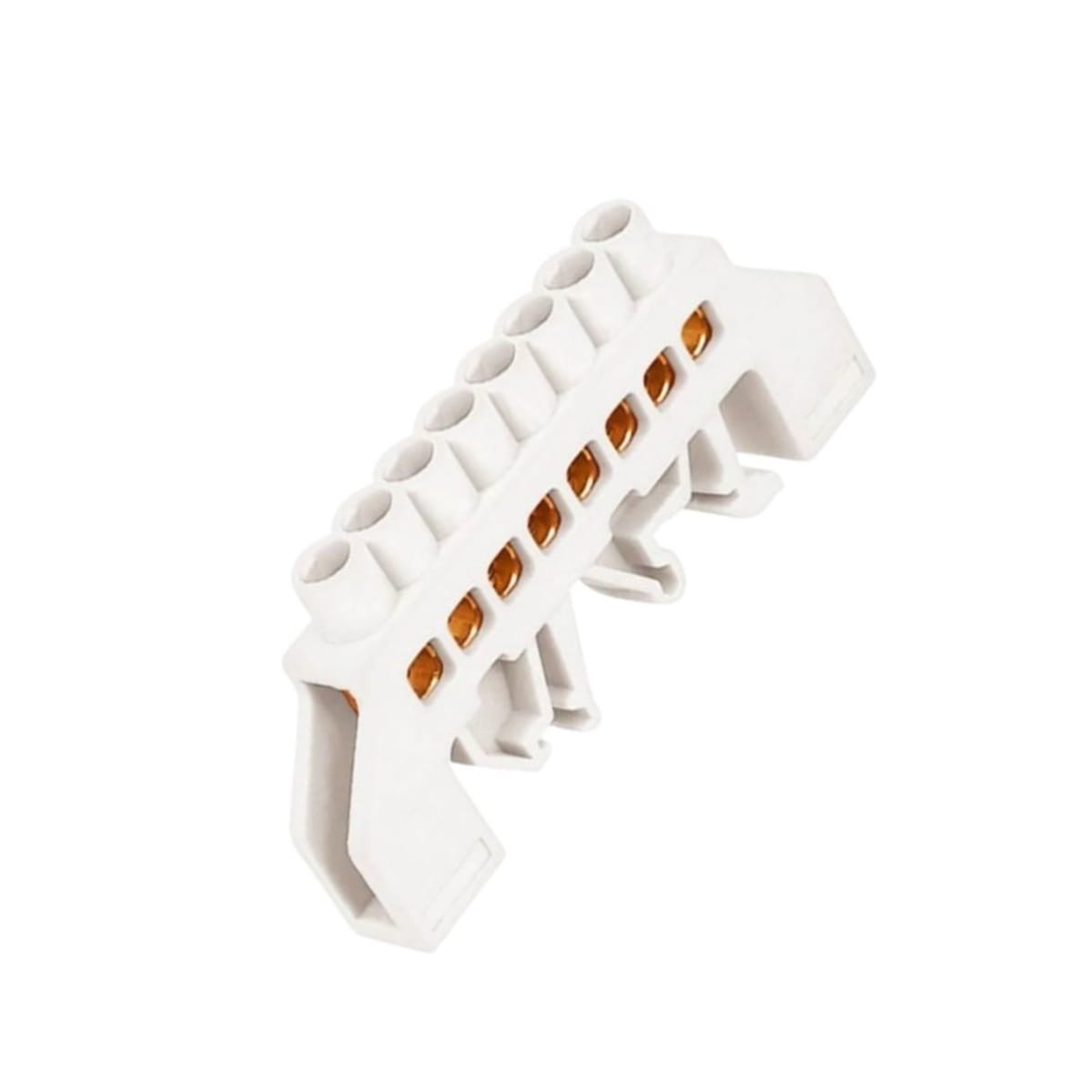 Barra Repartidora Riel Din 8 Conexiones Aislada Blanco 0