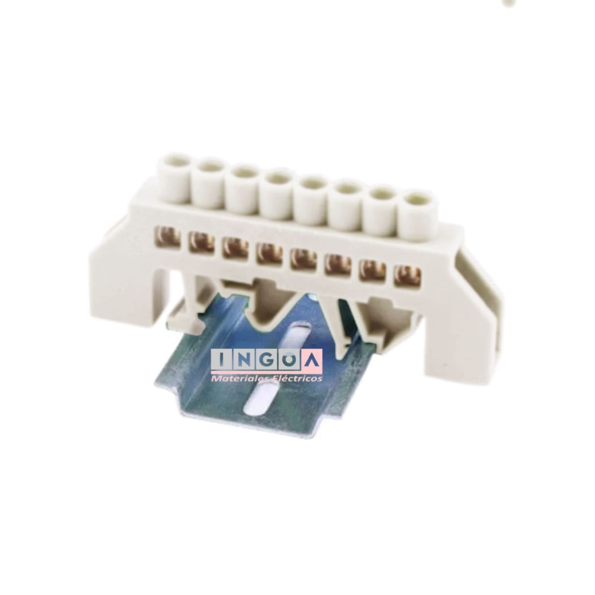 Barra Repartidora Riel Din 8 Conexiones Aislada Blanco7