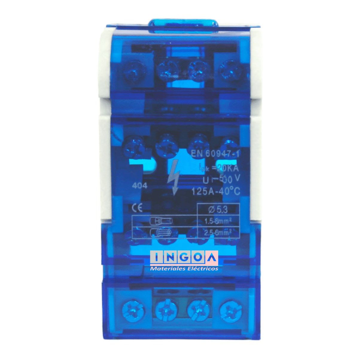 Repartidor Tetrapolar 4 Posic. 125A (Ocupa 2,5 Mod.) - Vista 2
