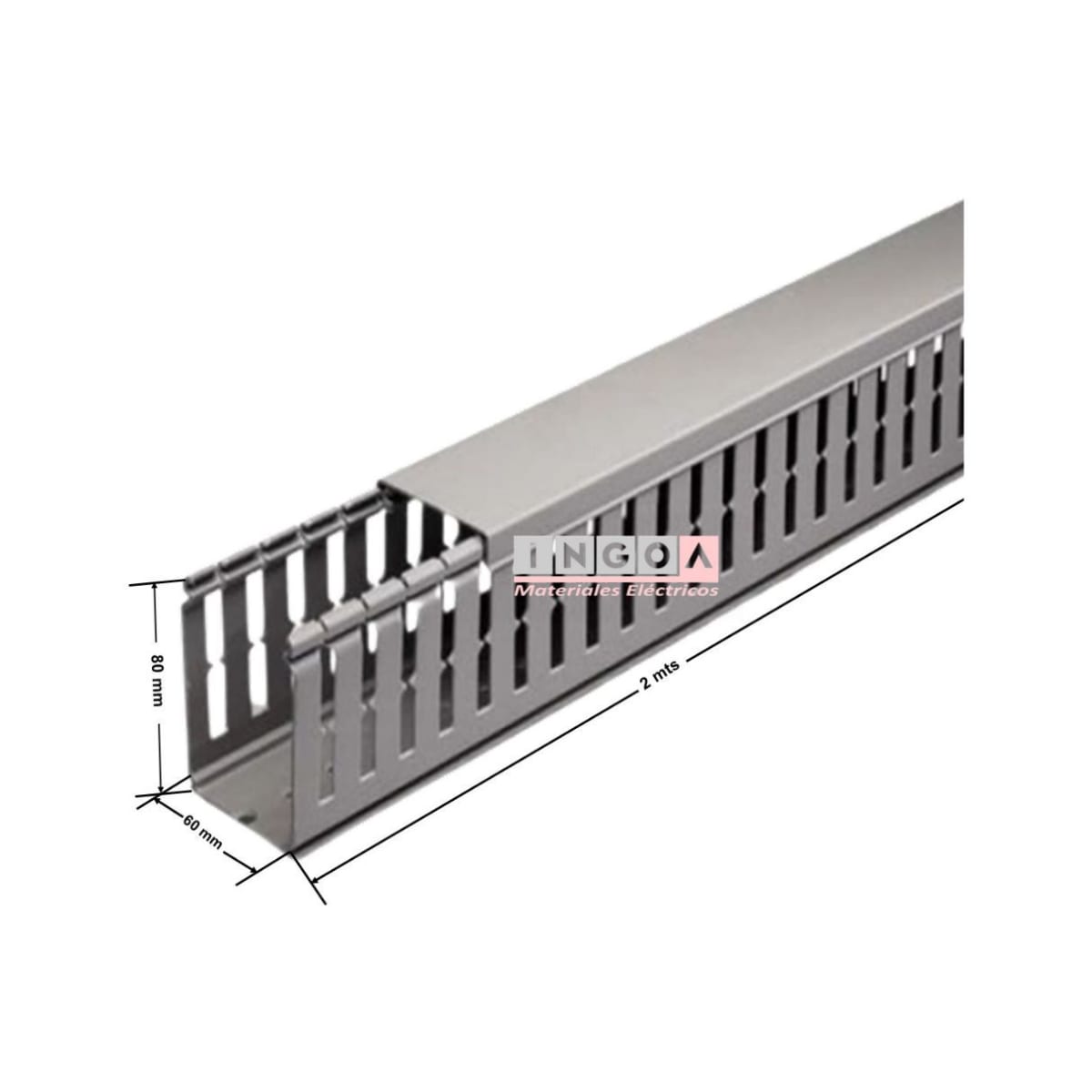 Canaleta 60x80mmx2mt Ranurada Gri.3