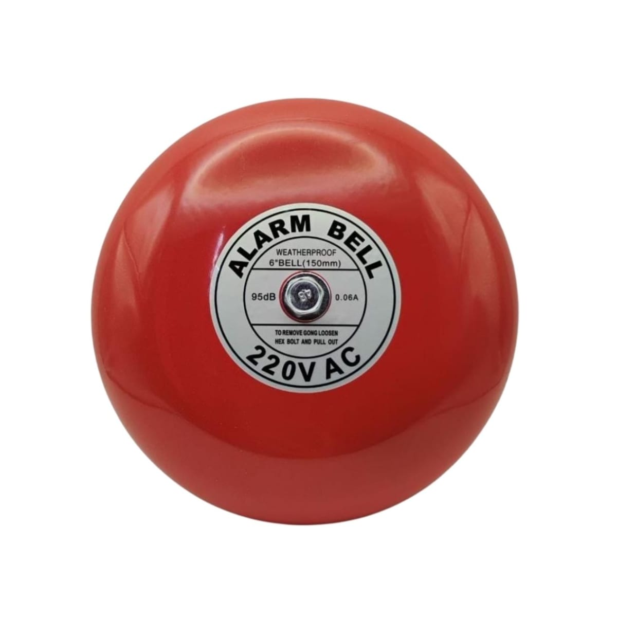Campanilla Timbre Alarma Roja 150MM (6") 220V 95DB - Imagen Principal