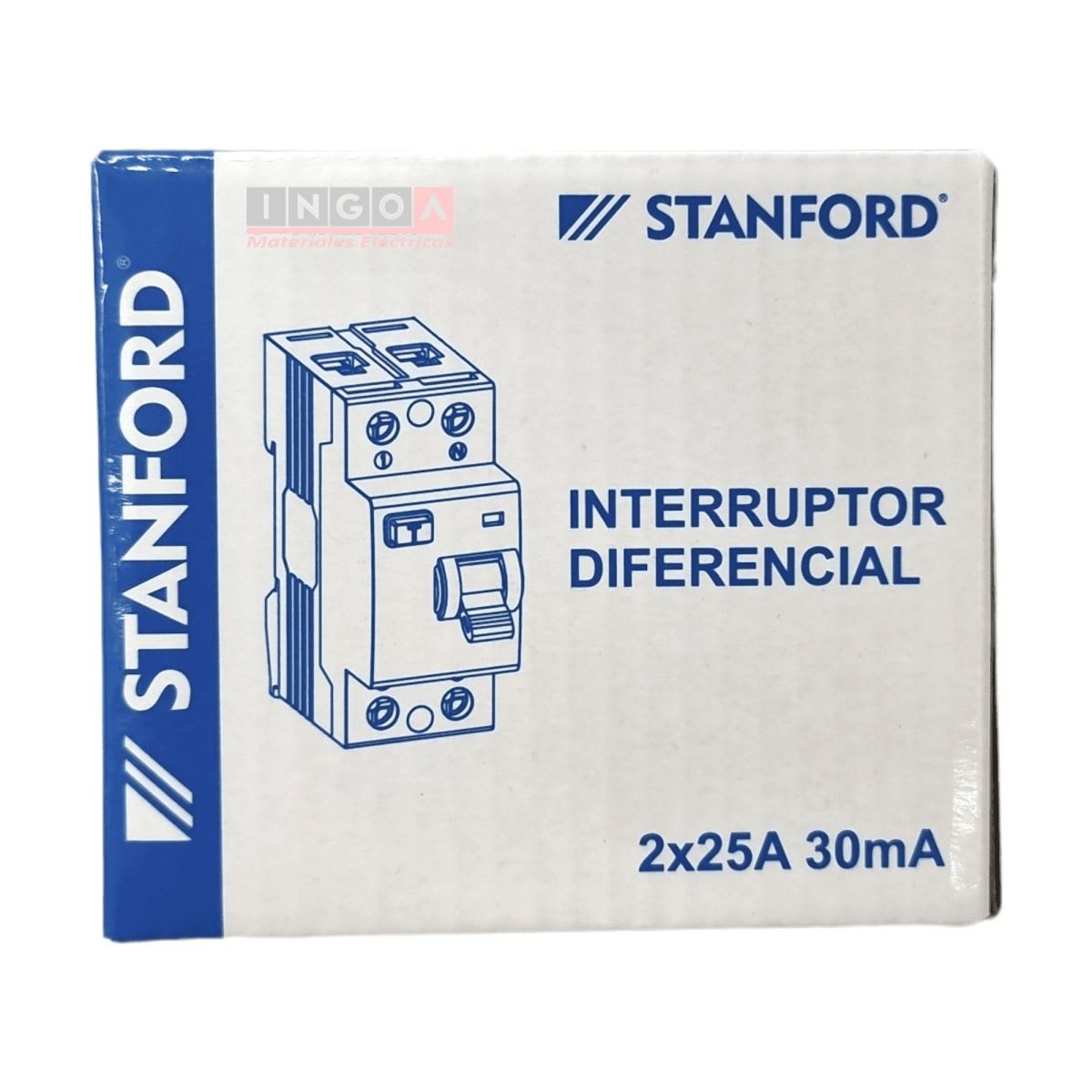 Int. Diferencial Stanford 2x25A 30mA Clase AC7