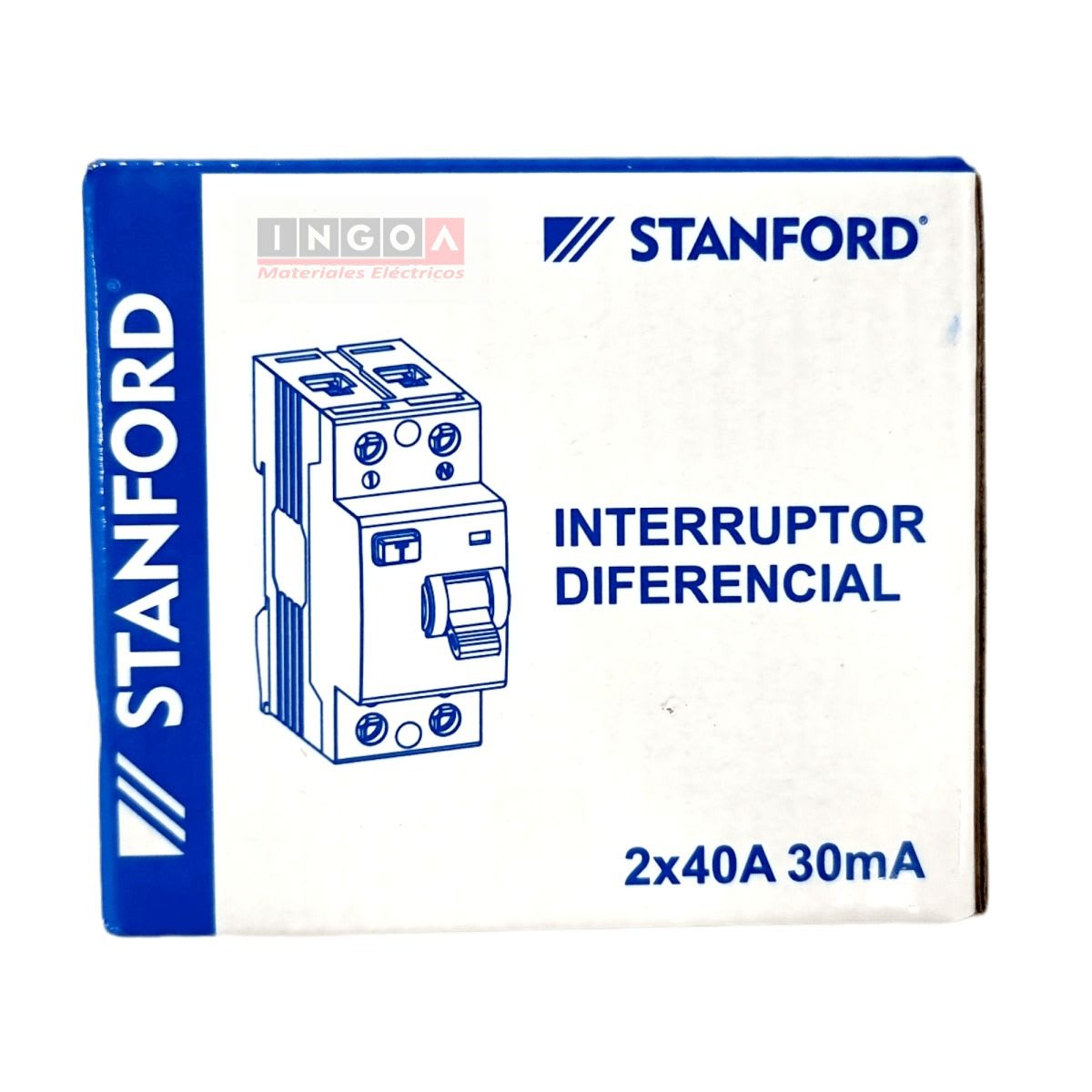 Int. Diferencial Stanford 2x40A 30mA Clase AC5