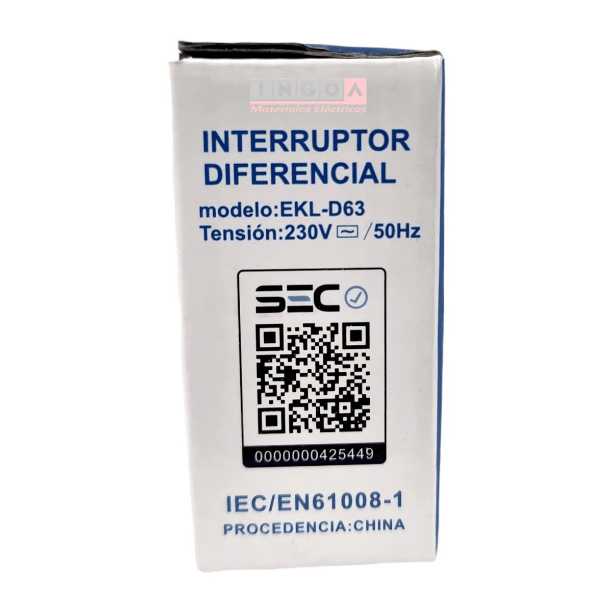 Int. Diferencial Stanford 2x40A 30mA Clase AC - Vista 6