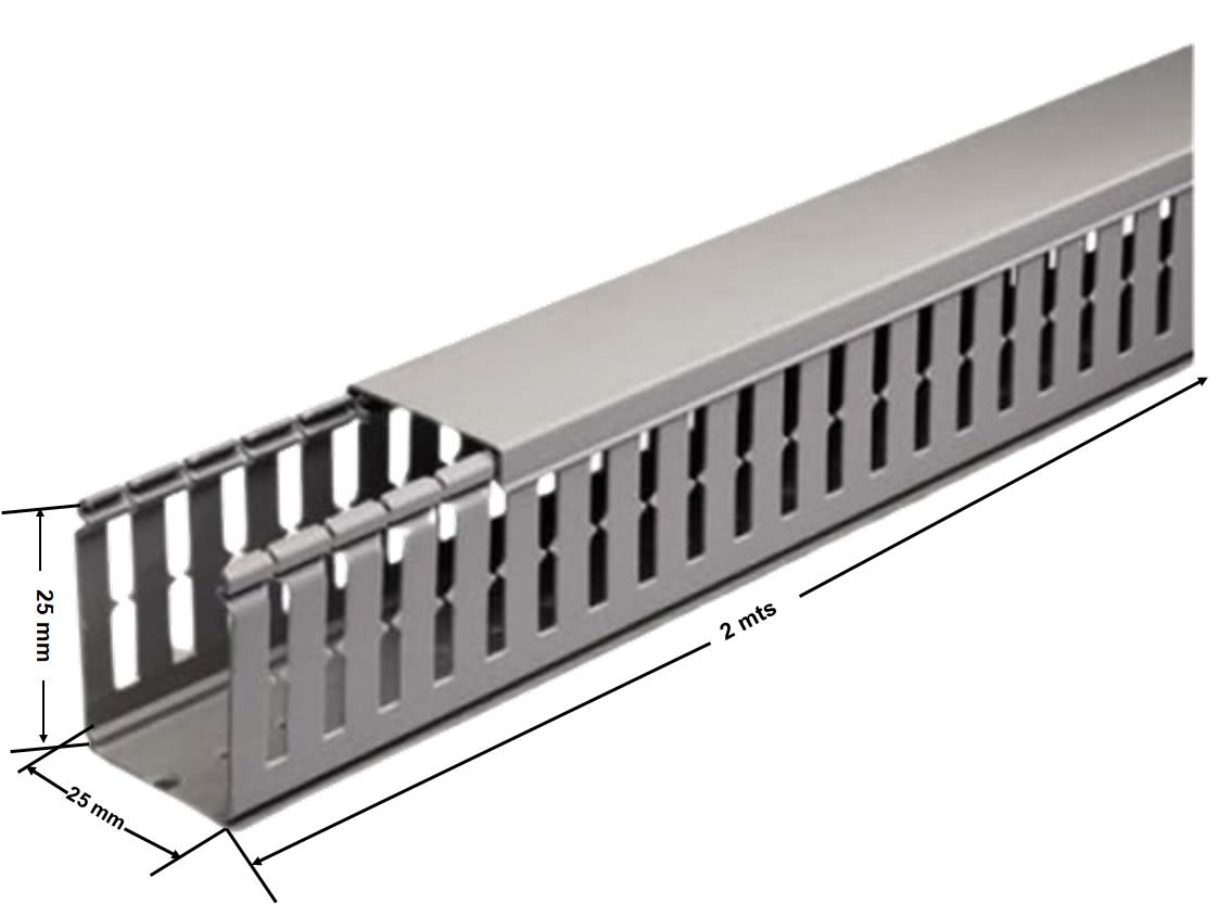 Canaleta 25x25mmx2mt Ranurada Gris Libre Halógenos3