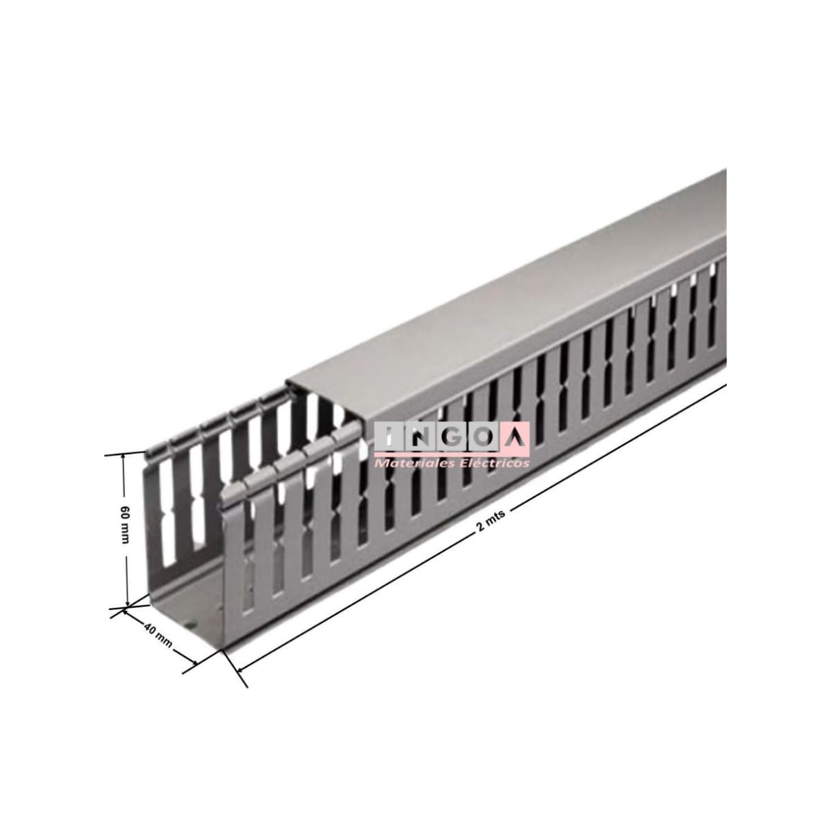 Canaleta 40x60mmx2mt Ranurada Gris Libre Halógenos3