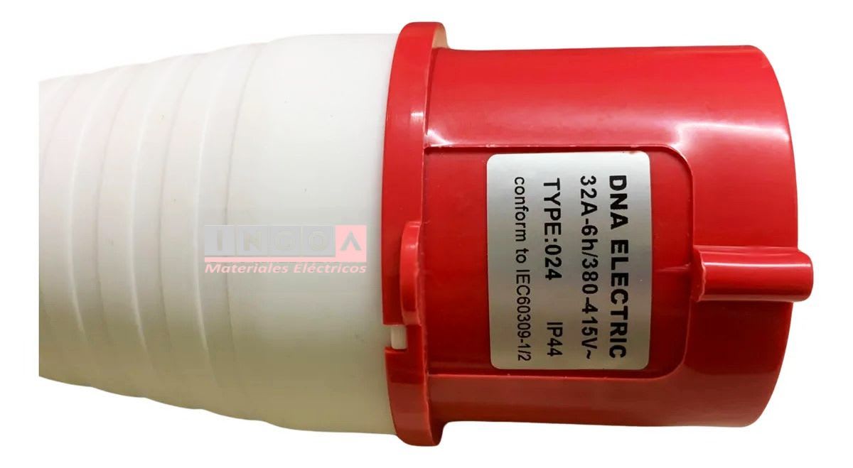 Enchufe Ind. Macho Volante 3P+T 32A 380V IP445