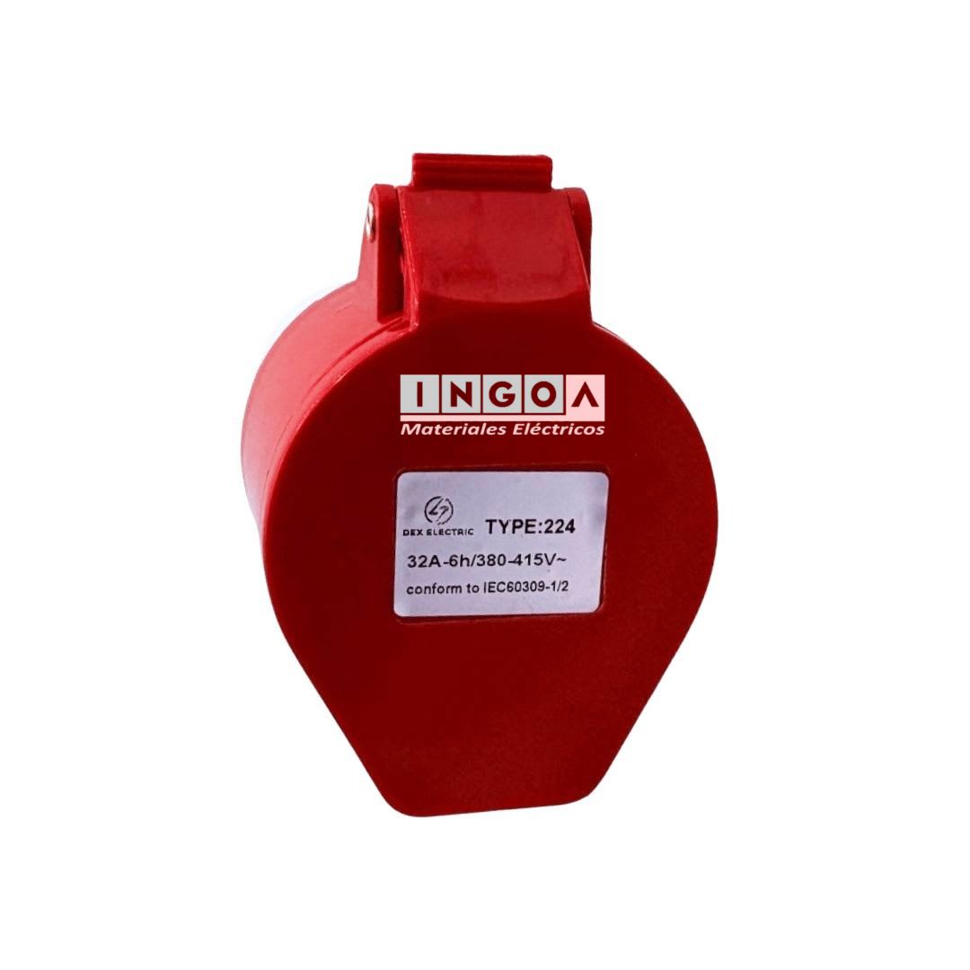 Enchufe Ind. Hembra Volante 3P+T 32A 380V IP442