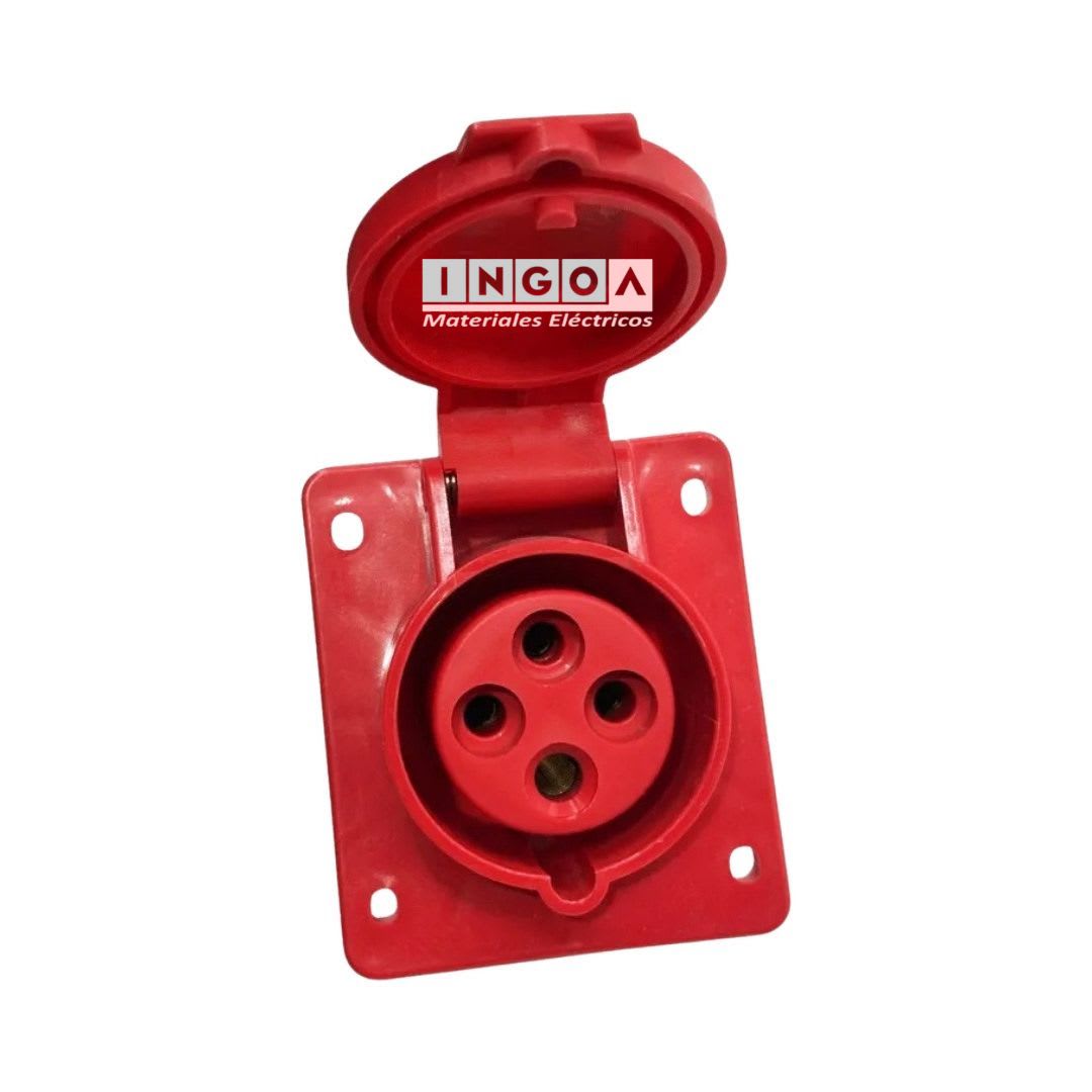 Enchufe Ind. Hembra Embutida 3P+T 16A 380V IP442