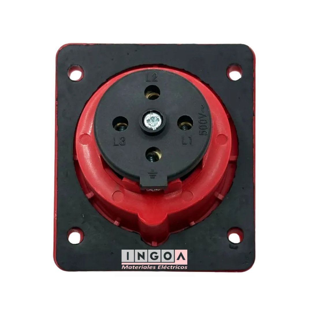 Enchufe Ind. Hembra Embutida 3P+T 16A 380V IP445