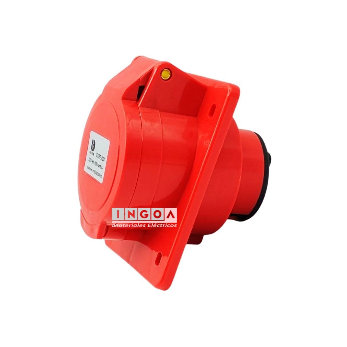 Pack 10un - Enchufe Ind. Hembra Embutida 3P+T 32A 380V IP442