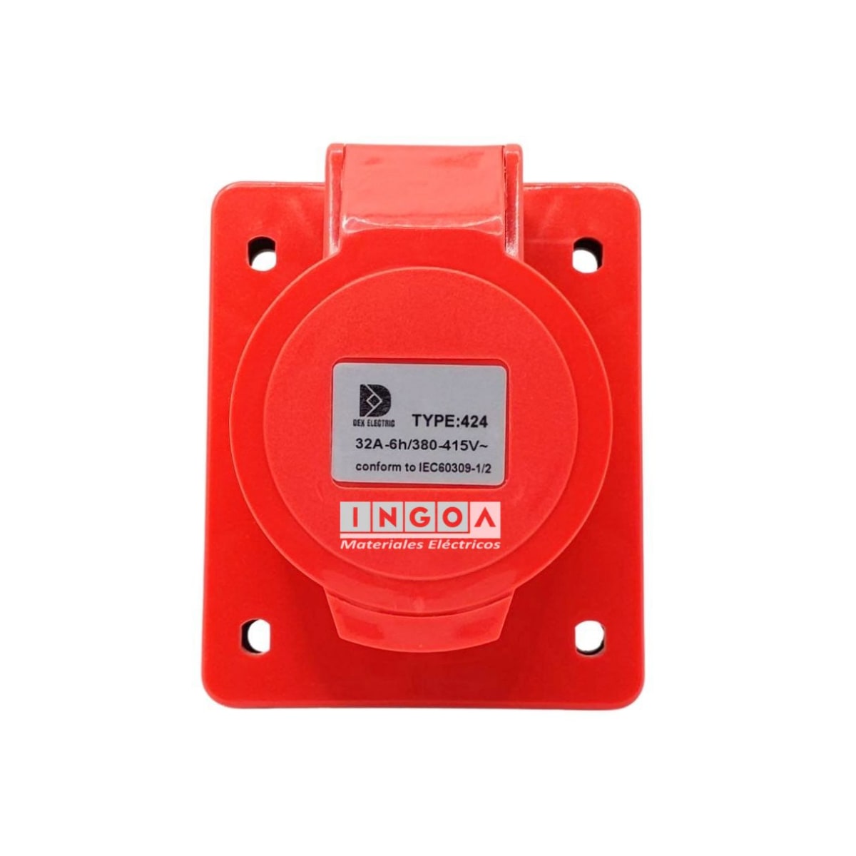 Pack 10un - Enchufe Ind. Hembra Embutida 3P+T 32A 380V IP443