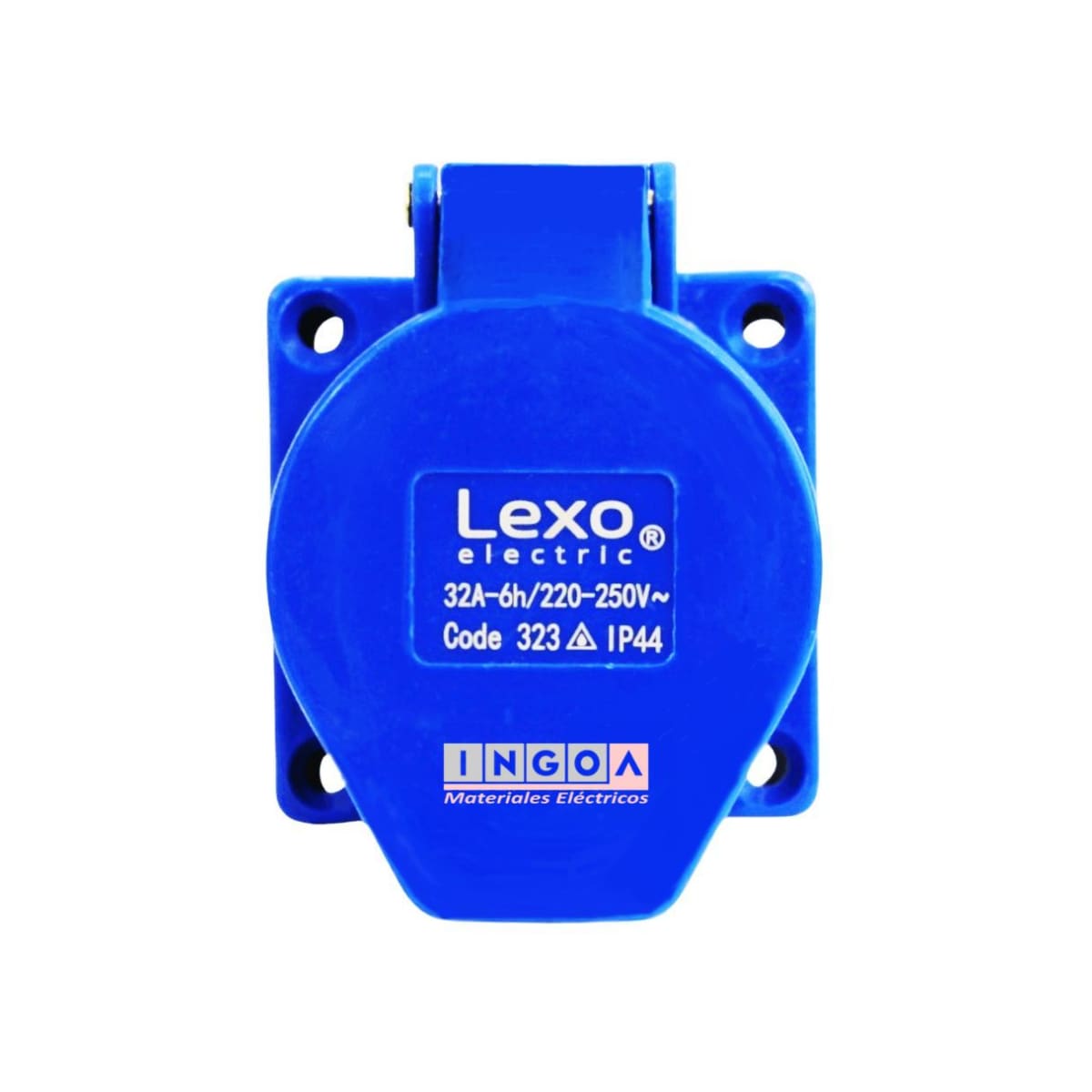 Enchufe Ind. Hembra Embutida 2P+T 16A 220V IP44 - Lexo - Vista 2